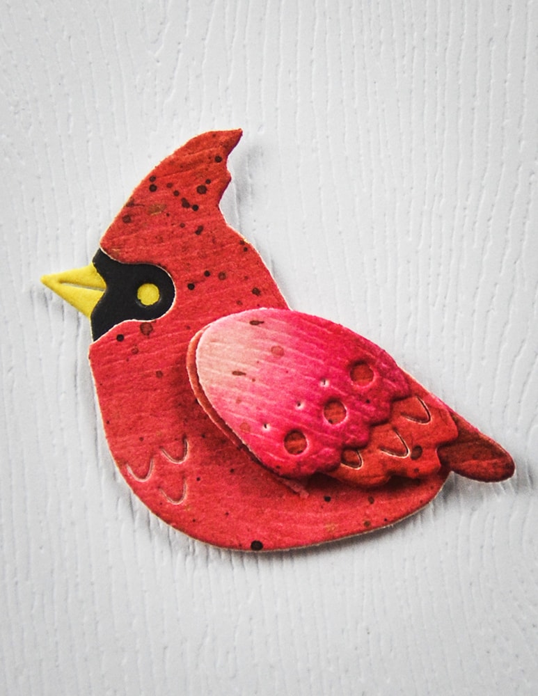 Poppy Stamps 2738 Nordic Perched Cardinal craft die