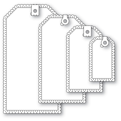 Poppy Stamps 2740 Scalloped Pinpoint Tags craft die