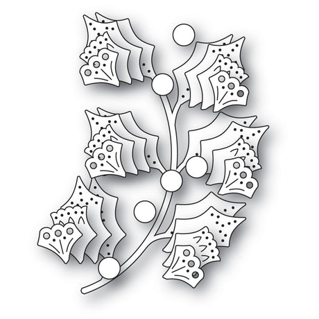 Poppy Stamps 2749 Nordic Holly Sprig craft die