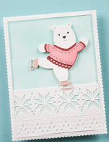 Poppy Stamps 2750 Nordic Skating Bear craft die