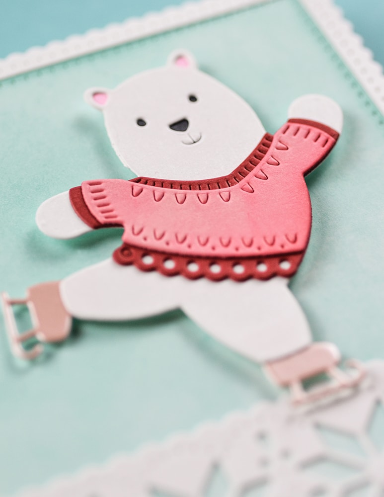 Poppy Stamps 2750 Nordic Skating Bear craft die