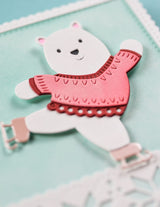 Poppy Stamps 2750 Nordic Skating Bear craft die