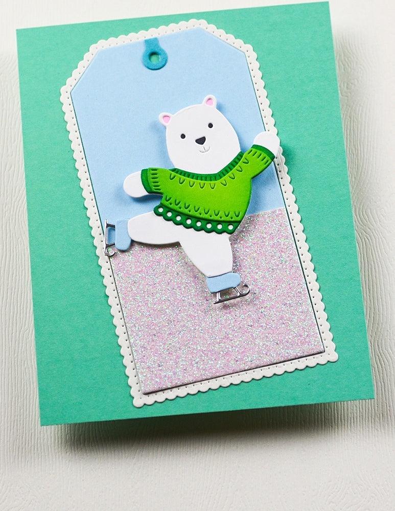 Poppy Stamps 2750 Nordic Skating Bear craft die