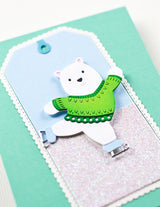 Poppy Stamps 2750 Nordic Skating Bear craft die