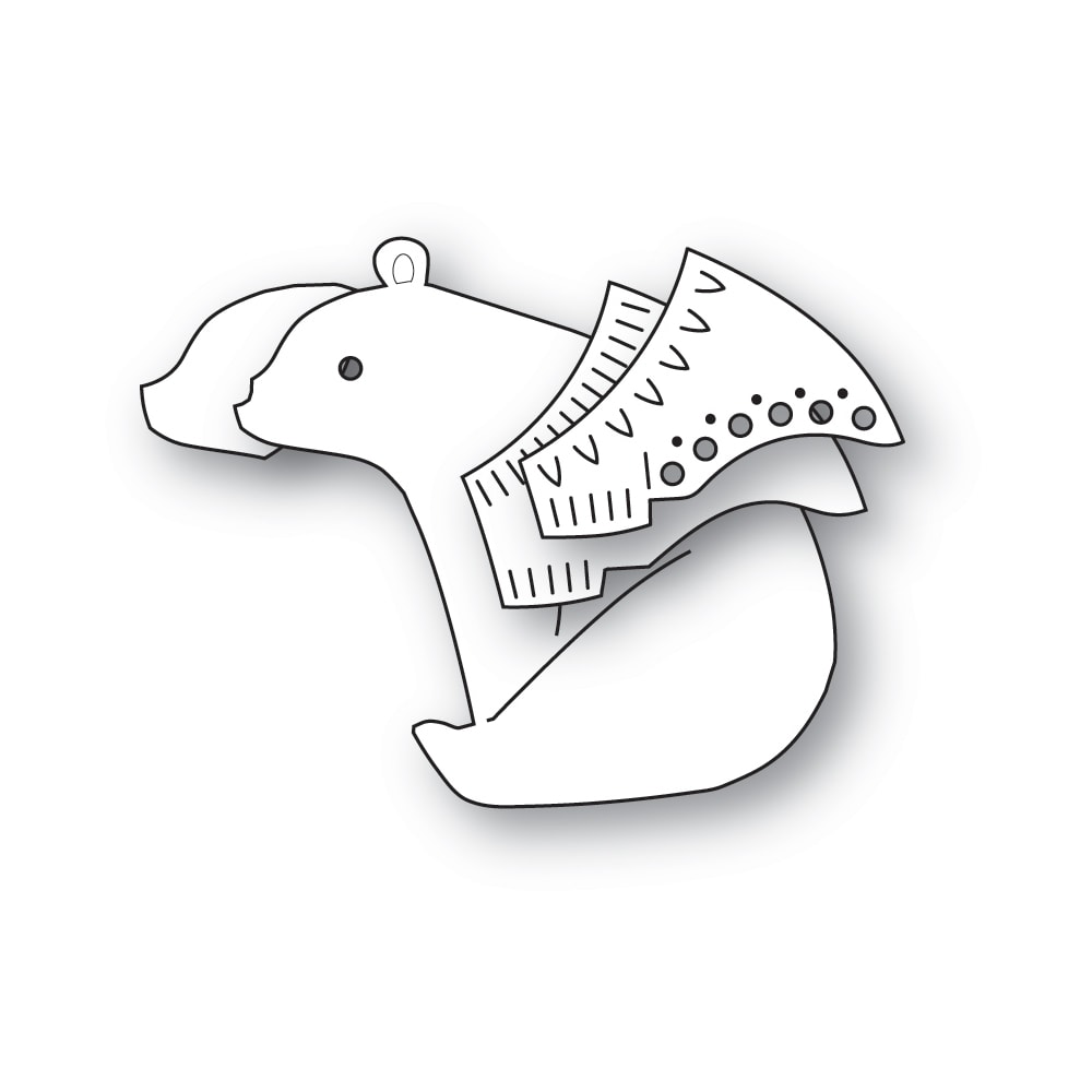 Poppy Stamps 2758 Nordic Sitting Bear craft die