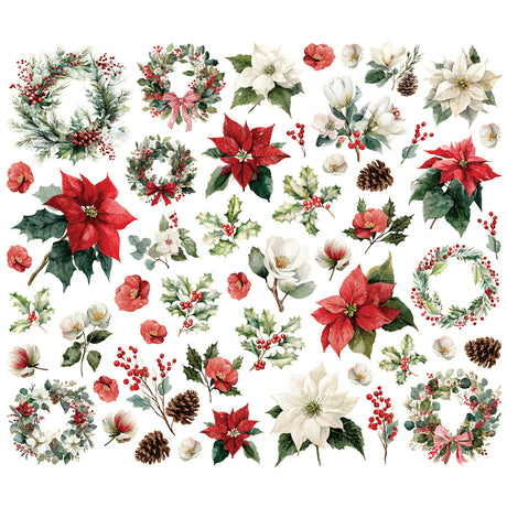 Simple Stories Simple Vintage Old-Fashioned Christmas Floral Bits & Pieces 27628