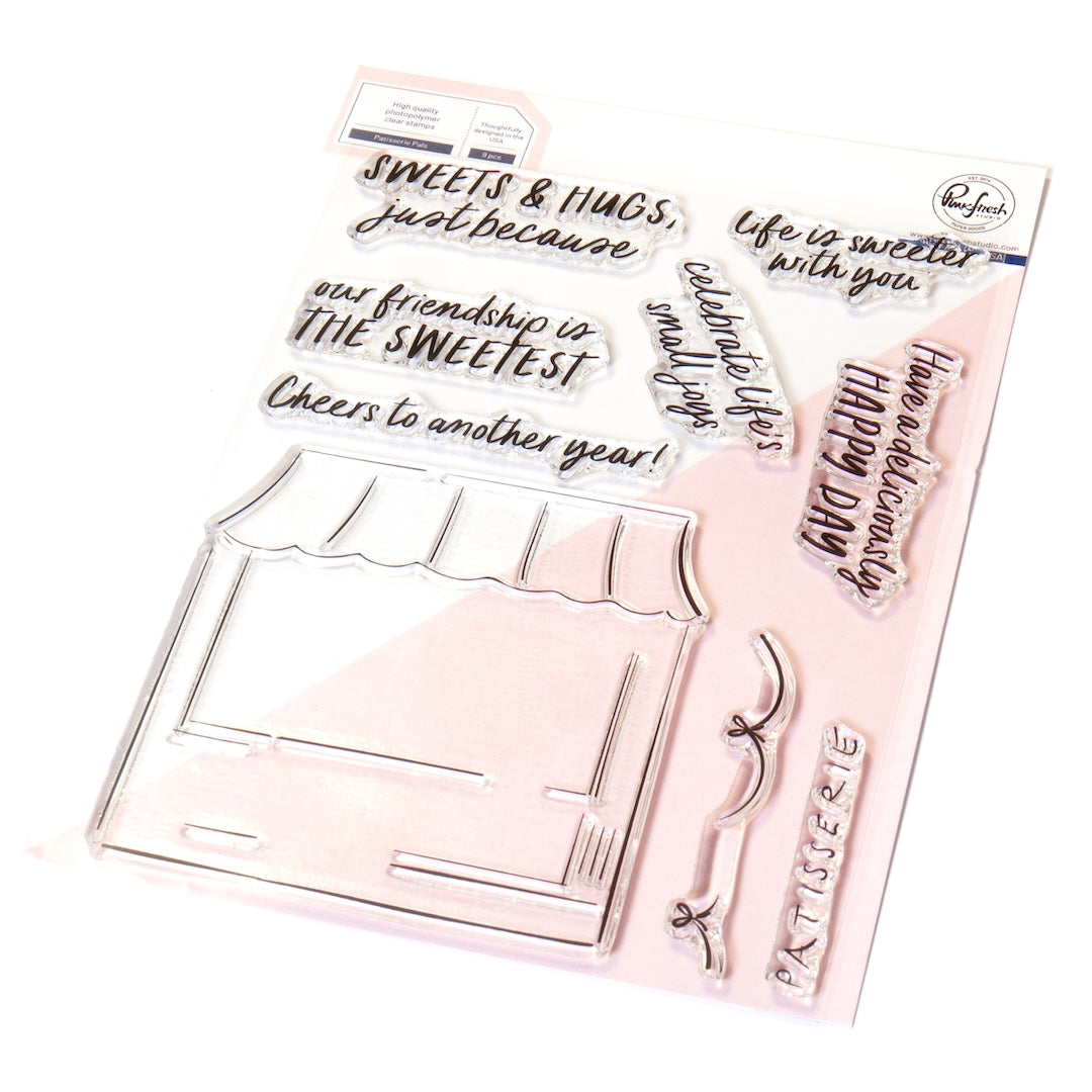 Pinkfresh Studio Patisserie Pals stencil/stamp/die Bundle
