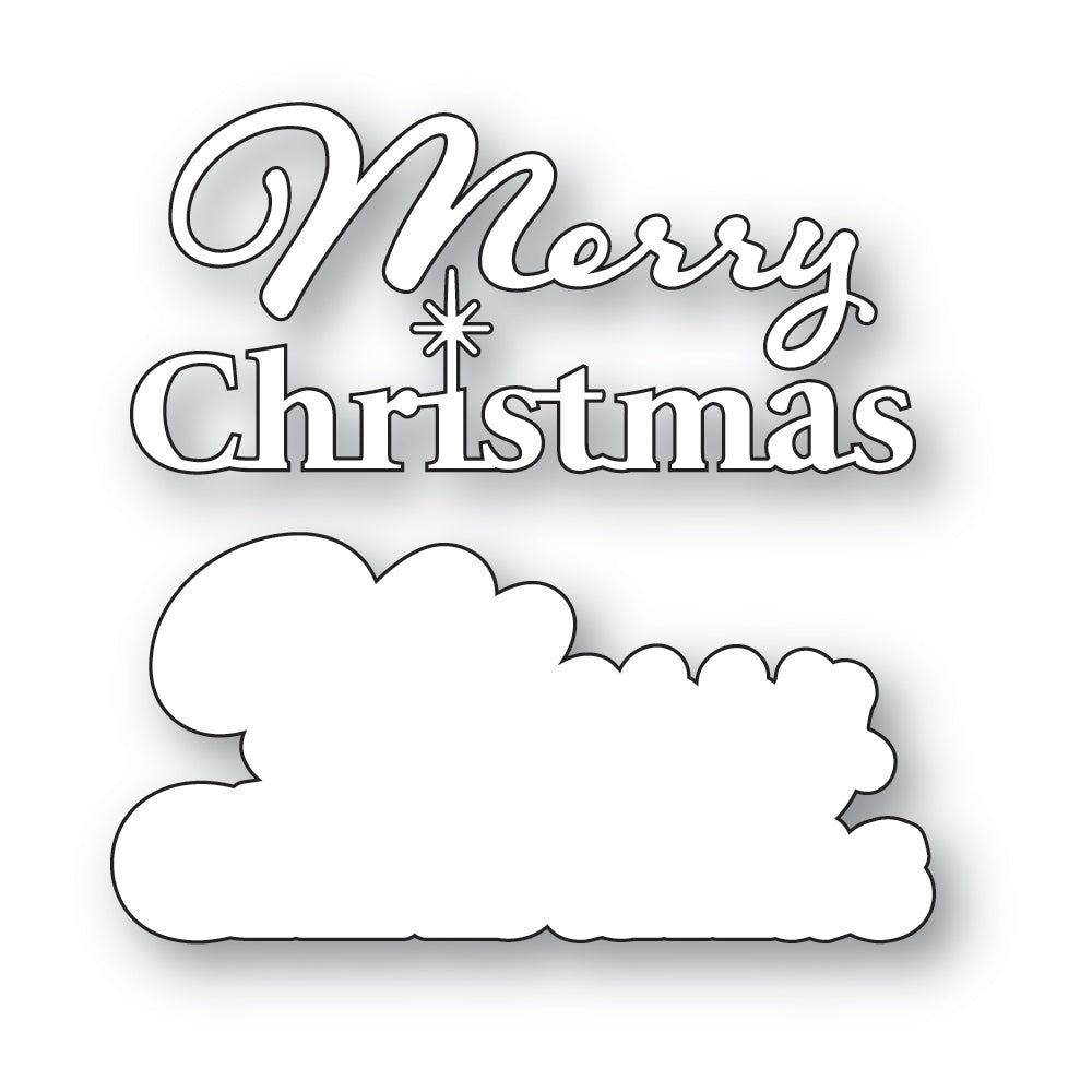 Poppy Stamps Merry Christmas Fluffy Script Craft Die - 2806