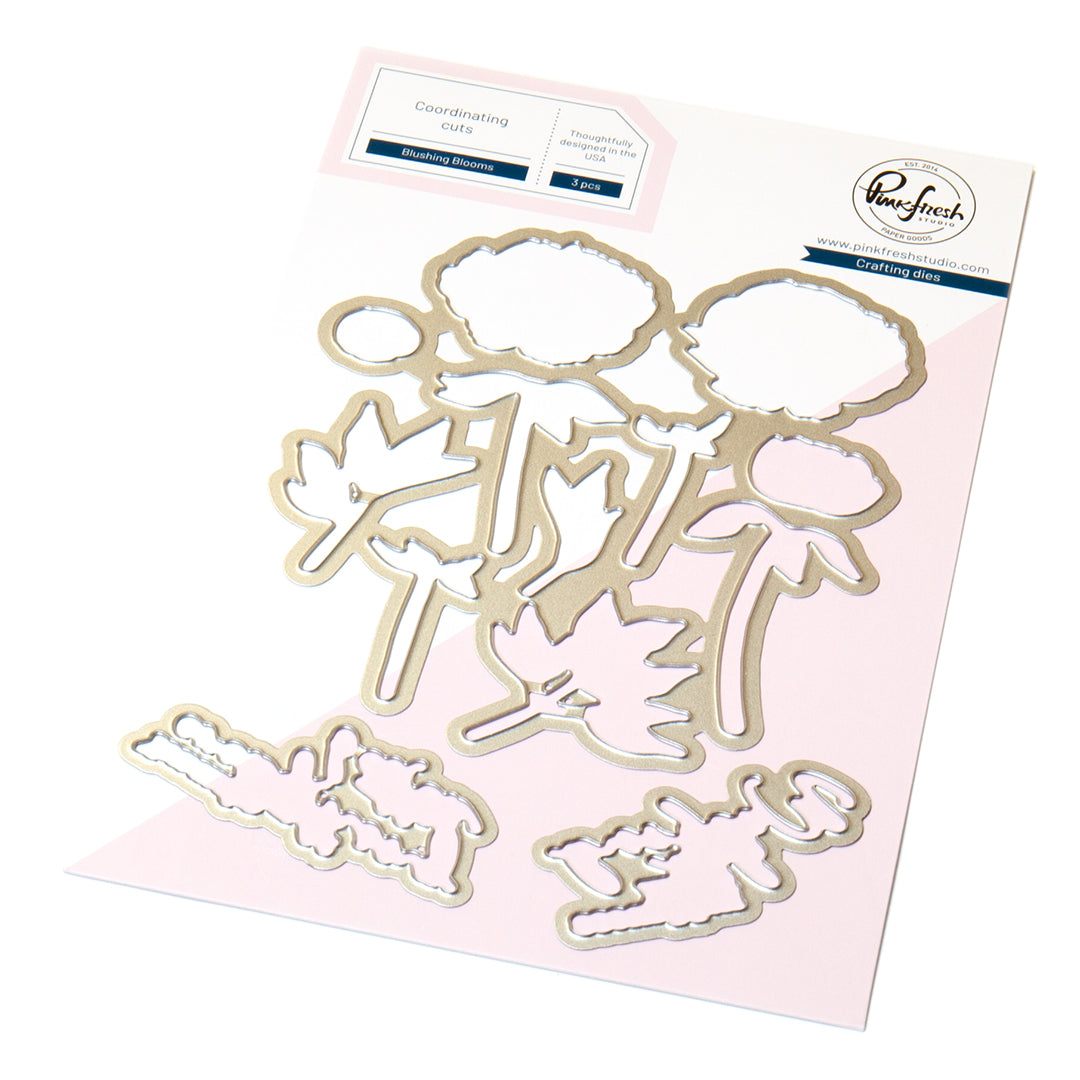 Pinkfresh Studio Blushing Blooms stamp/ Stencil / Die Bundle