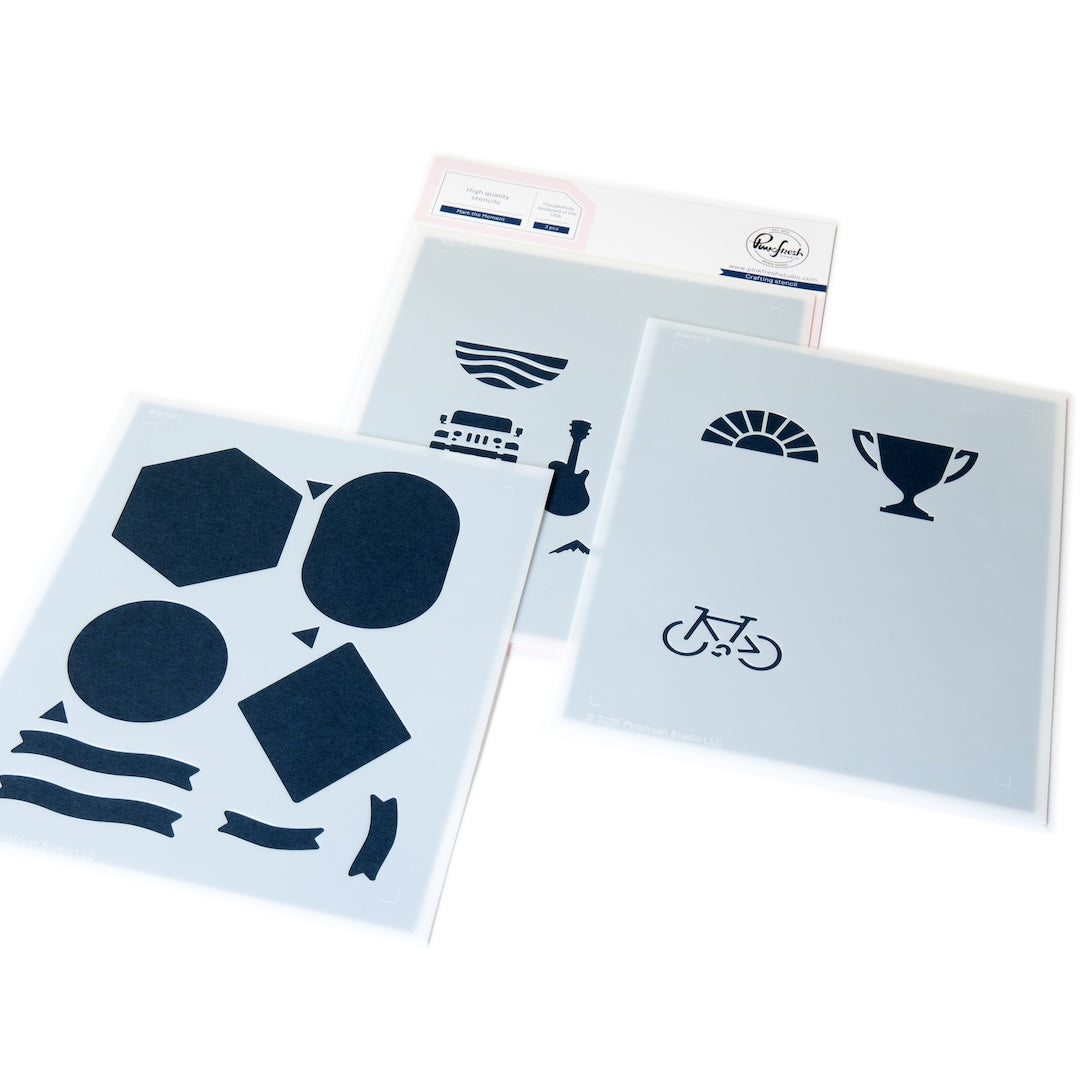 Pinkfresh Studio Mark the Moment stamp/ Stencil / Die Bundle