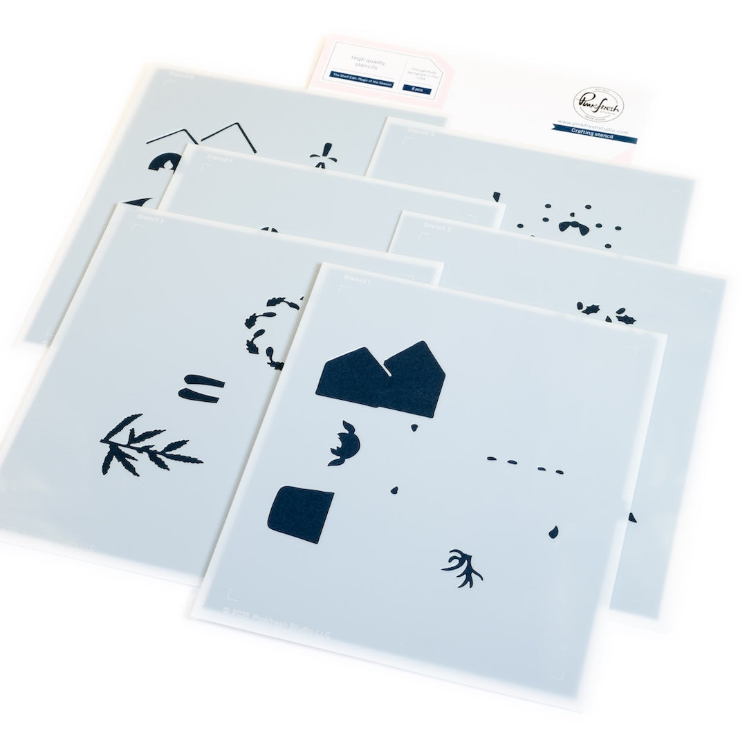 Pinkfresh Studio The Shelf Edit: Magic of the Season stamp/ Die/ Stencil Bundle