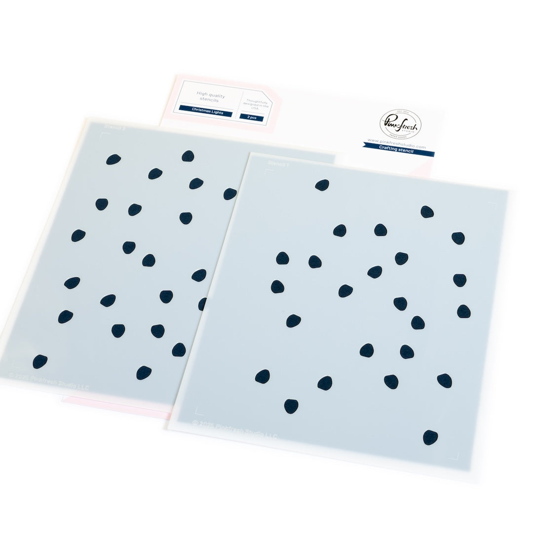 Pinkfresh Studio Christmas Lights stencil/ die Bundle