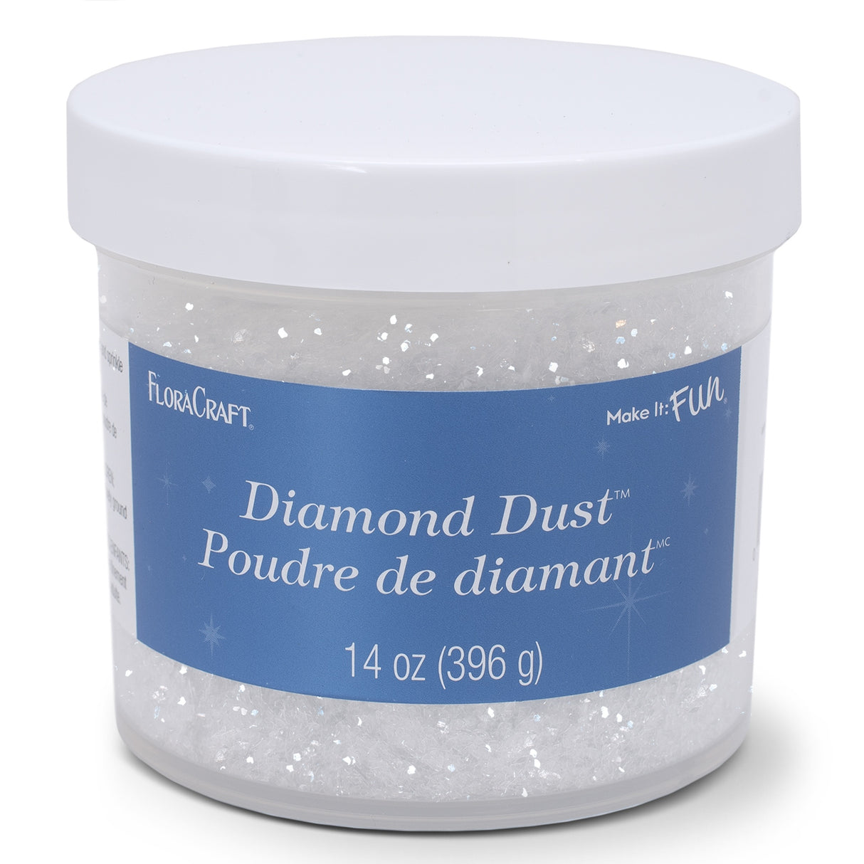 FloraCraft Diamond Dust Glitter 14oz Clear Glass