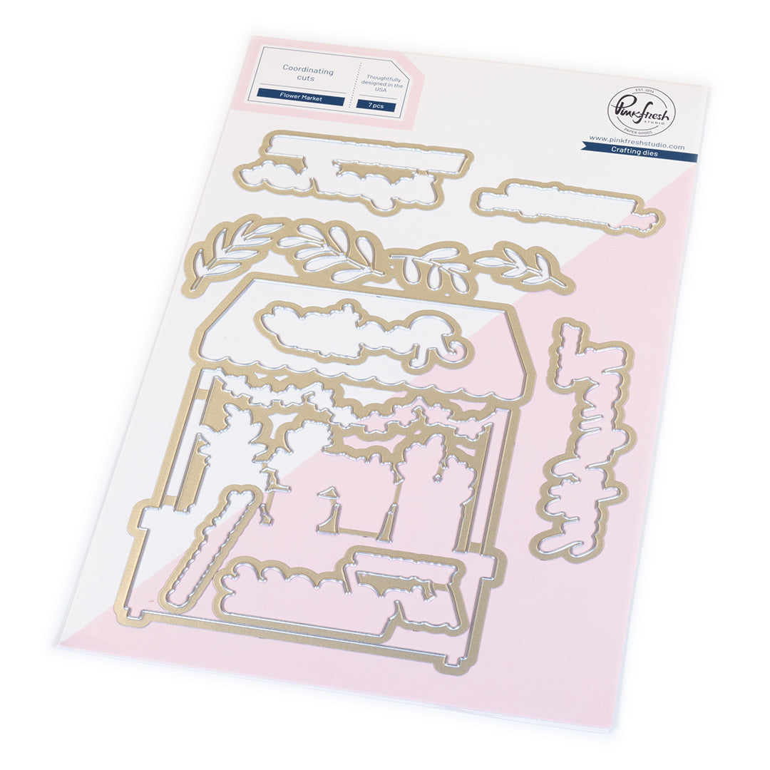 Pinkfresh Studio Flower Market stencil & Die Bundle