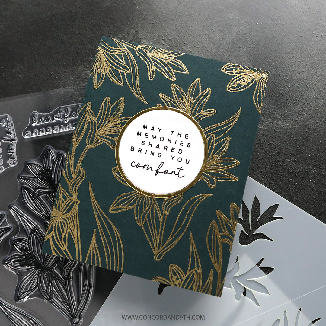 Concord & 9th KW Long Line Lilies Stamp Set & Dies (6 x 8)