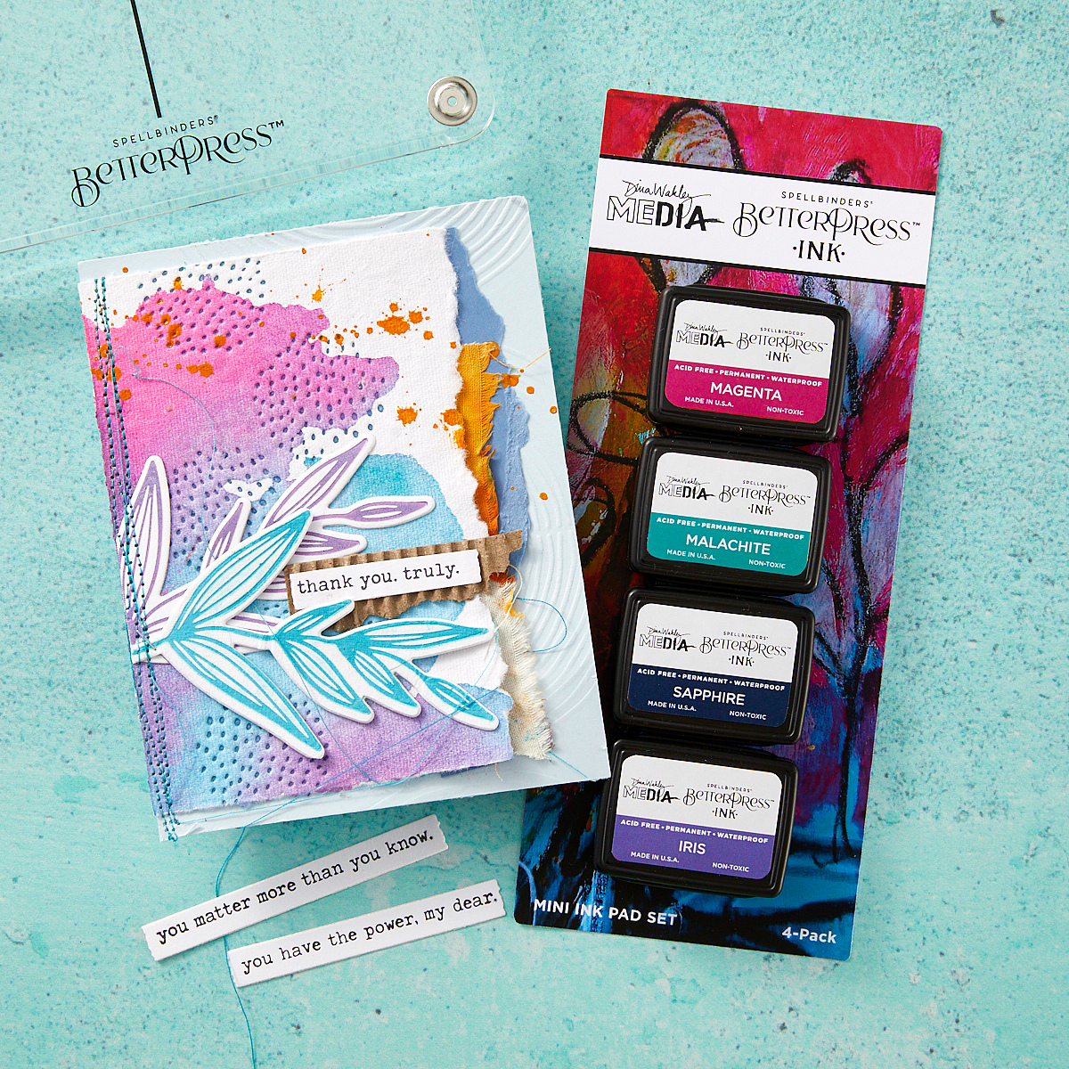Spellbinders Happy BetterPress Ink Mini Set by Dina Wakley