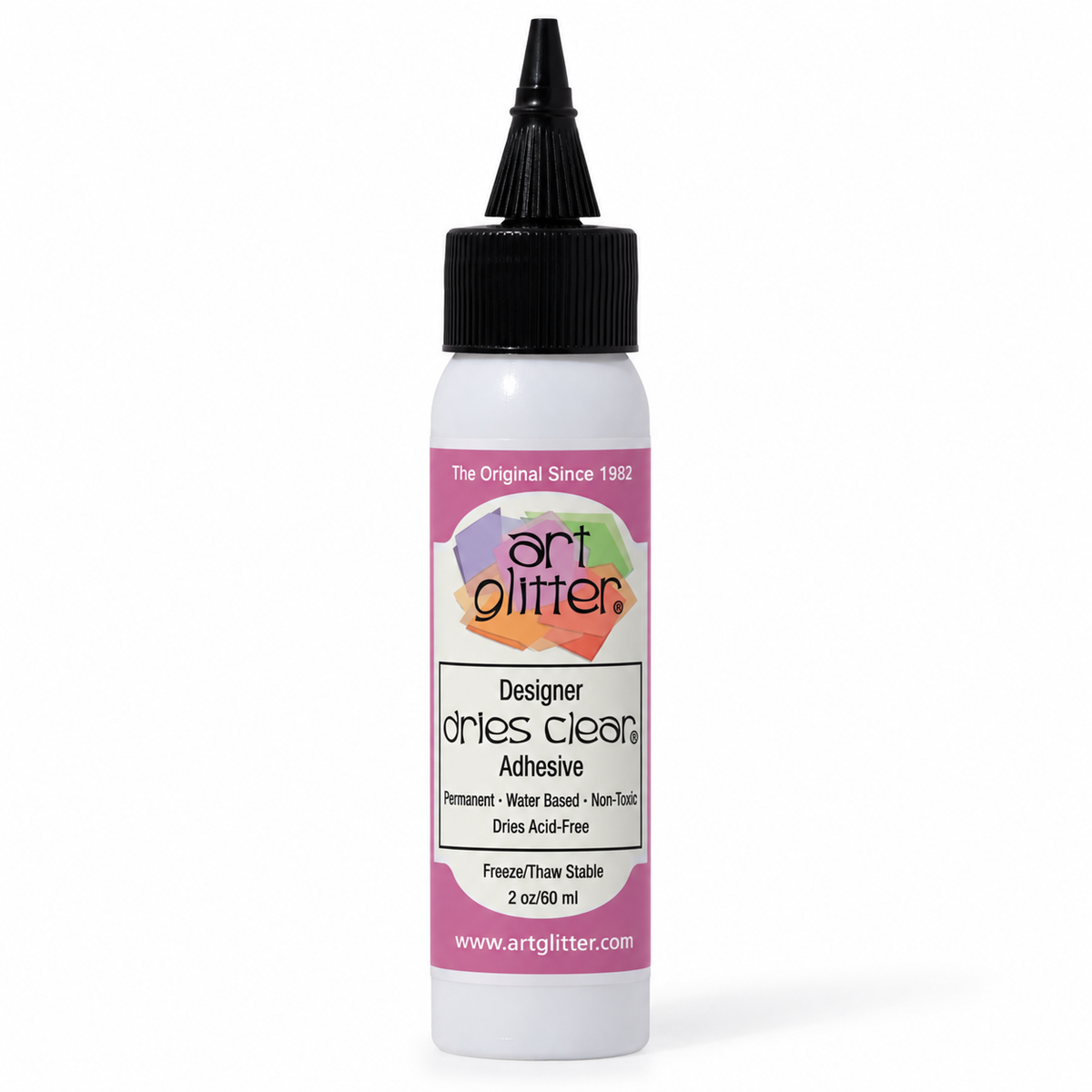 Art Glitter 2 oz Designer Dries Clear Freeze/Thaw Stable Adhesive Glue with Spout
