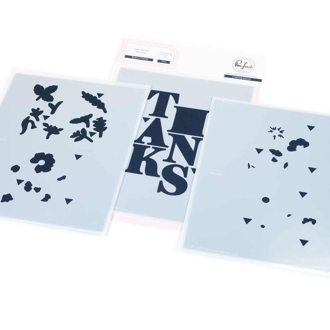 Pinkfresh Studio Bloom of Thanks die/stencil Bundle