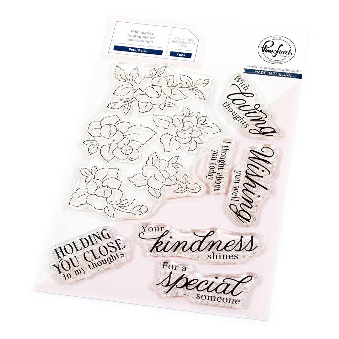 Pinkfresh Studio Petal Poise stamp/ Die/ Stencil Bundle