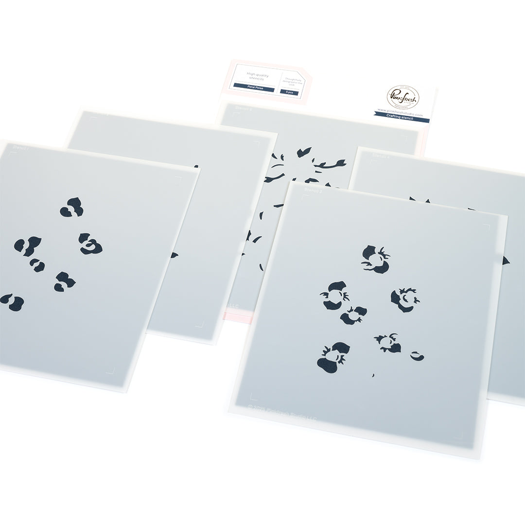 Pinkfresh Studio Petal Poise stamp/ Die/ Stencil Bundle