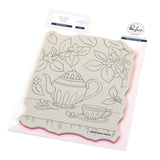 Pinkfresh Studio Bloom & Brew cling stamp / Stencil / Press plate Bundle