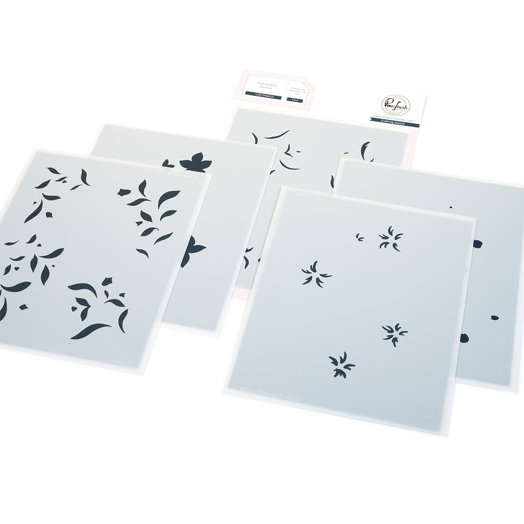 Pinkfresh Studio Lush Elegance stamp / Die / Stencil / Press plate Bundle