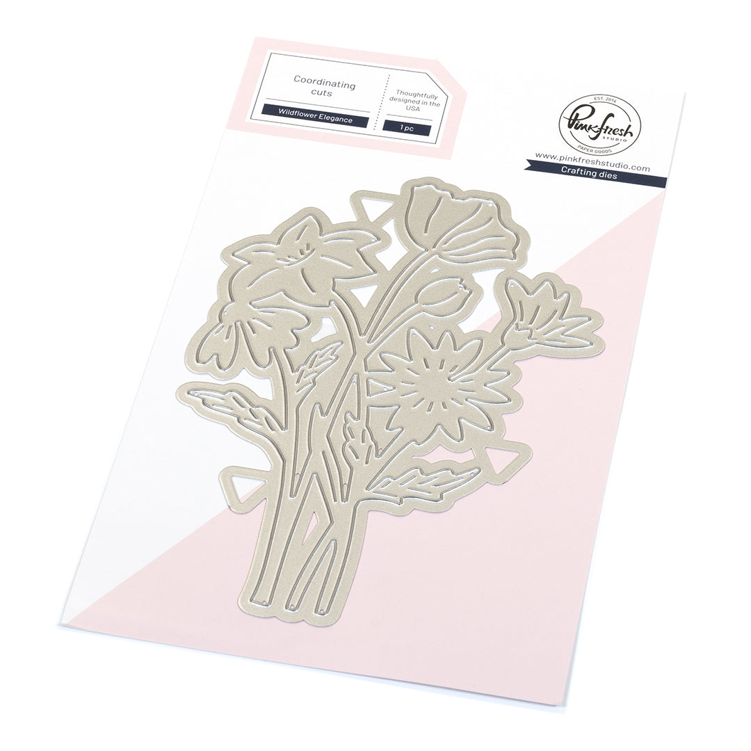 Pinkfresh Studio Wildflower Elegance stencil / Die Bundle