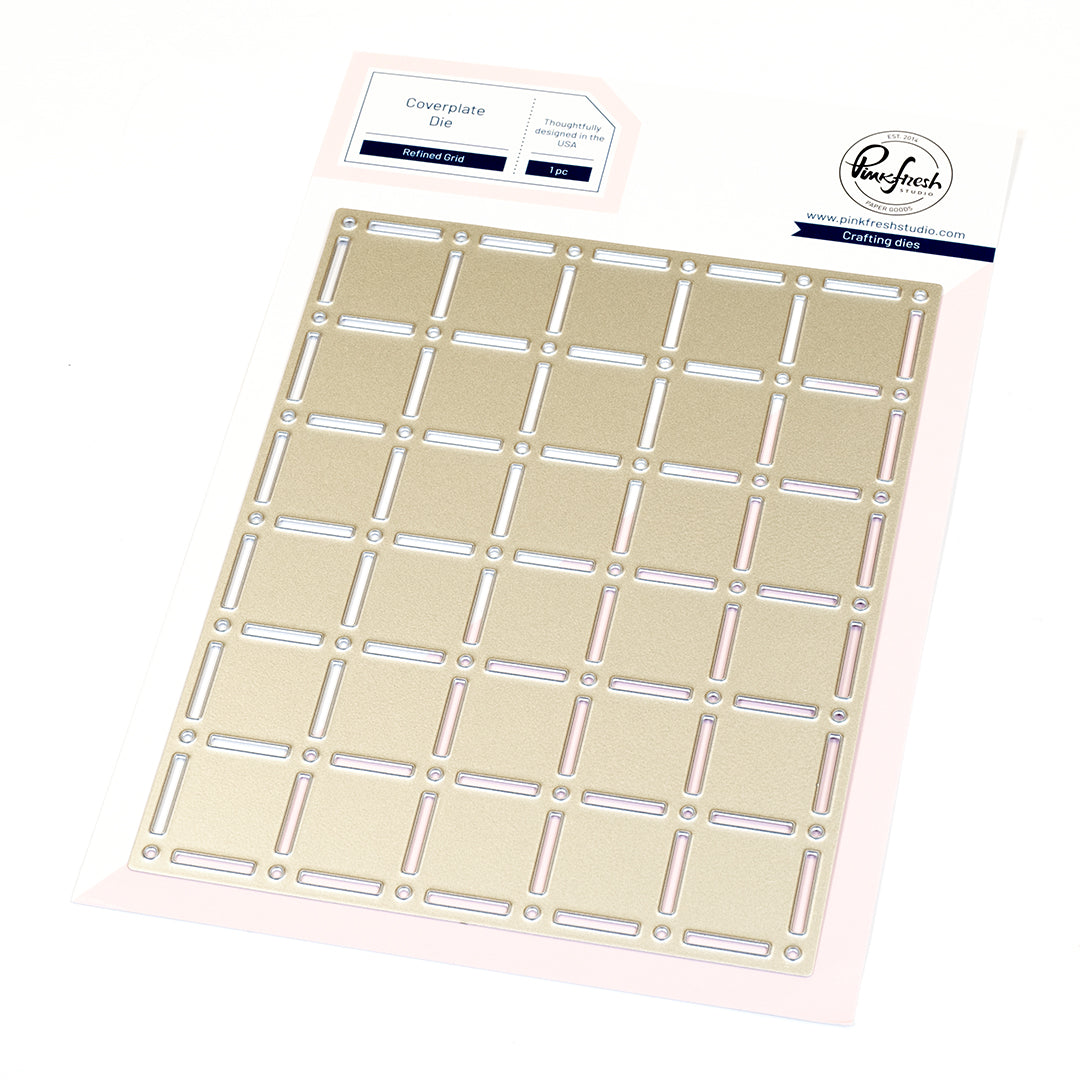 Pinkfresh Studio Refined Grid coverplate die