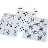 Pinkfresh Studio Petal Mosaic coverplate die/ stencil bundle