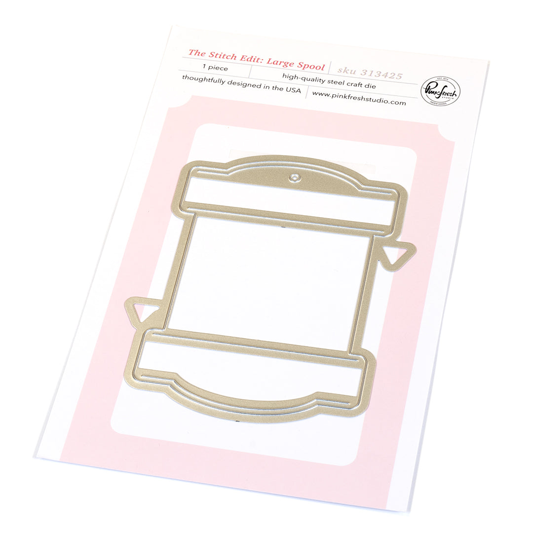 Pinkfresh Studio The Stitch Edit: Large Spool die/ Stencil Bundle