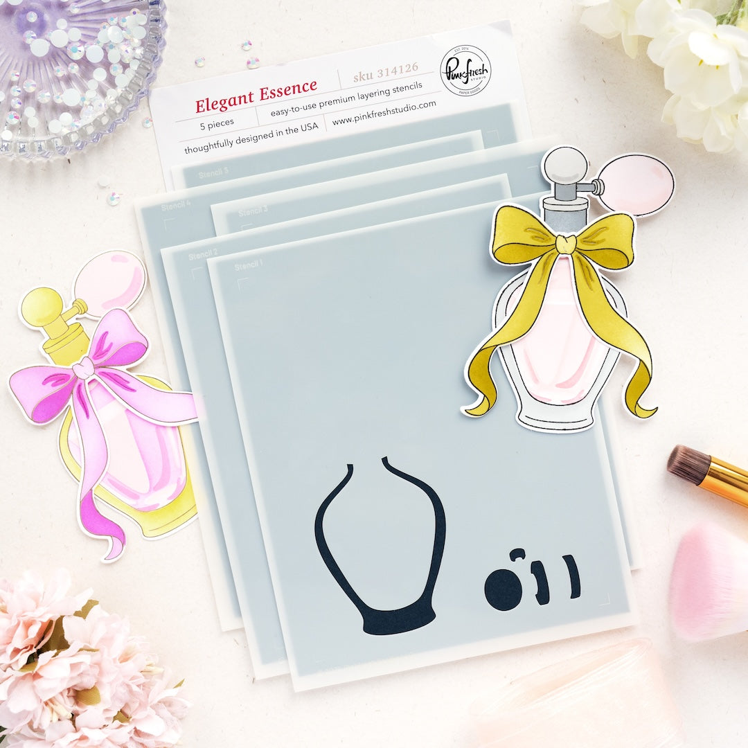 Pinkfresh Studio Elegant Essence Stamp, Die & Stencil Bundle