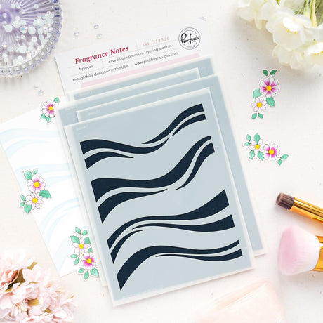 Pinkfresh Studio Fragrance Notes Stamp, Die & Stencil Bundle