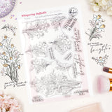 Pinkfresh Studio Whispering Daffodils stamp, die, Stencil and Washi Bundle