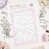 Pinkfresh Studio Whispering Daffodils stamp, die, Stencil and Washi Bundle