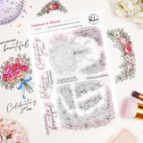Pinkfresh Studio Celebrate in Blooms stamp, Die, Stencil and Washi Bundle