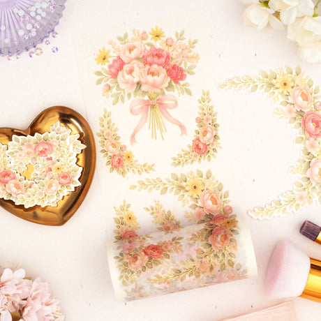 Pinkfresh Studio Celebrate in Blooms stamp, Die, Stencil and Washi Bundle