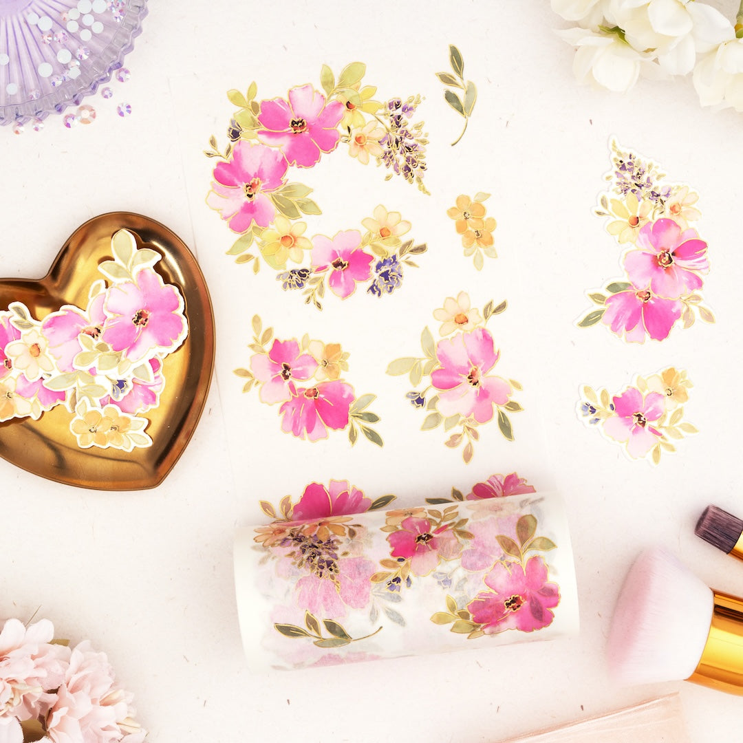 Pinkfresh Studio Garden Grace stamp, Die, Stencil and Washi Bundle
