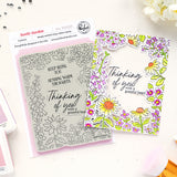 Pinkfresh Studio Sunlit Garden Cling Stamp / Stencil/ Die Bundle