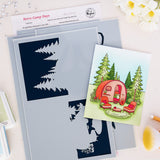 Pinkfresh Studio Retro Camp Days Stamp/ Die/ Stencil Bundle