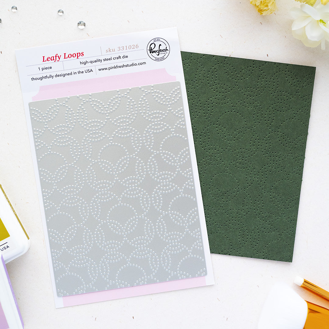 Pinkfresh Studio Leafy Loops coverplate die