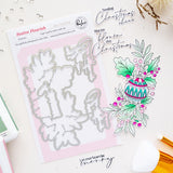 Pinkfresh Studio Festive Flourish stamp die stencil bundle