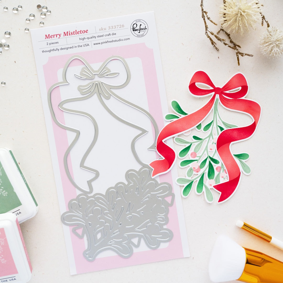 Pinkfresh Studio Merry Mistletoe die stencil bundle