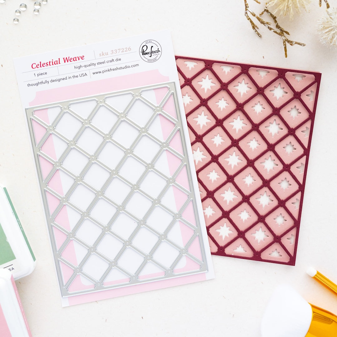Pinkfresh Studio Celestial Weave coverplate die