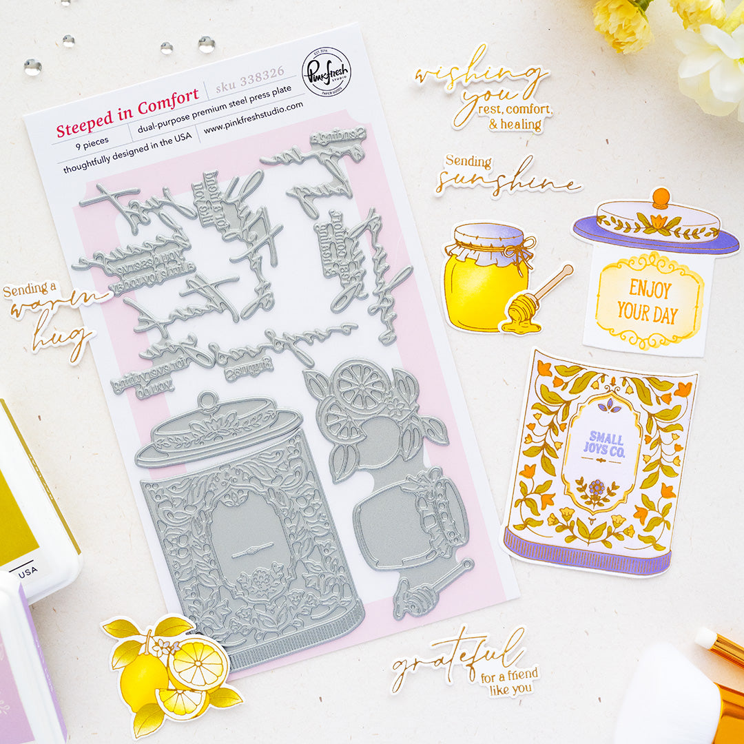 Pinkfresh Studio Steeped in Comfort press plate