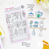 Pinkfresh Studio Cottage Keepsakes stencil Stamp and die