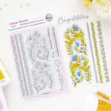 Pinkfresh Studio Cottage Flourish stencil Stamp and Die Bundle