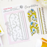 Pinkfresh Studio Cottage Flourish stencil Stamp and Die Bundle