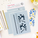 Pinkfresh Studio Cottage Flourish stencil Stamp and Die Bundle