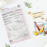 Pinkfresh Studio  Autumn Sips Stamp, Die & Stencil Bundle