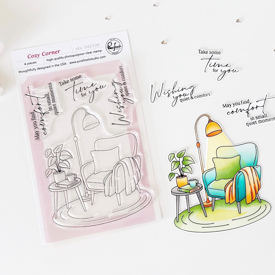 Pinkfresh Studio Cozy Corner Stamp, Die & Stencil Bundle